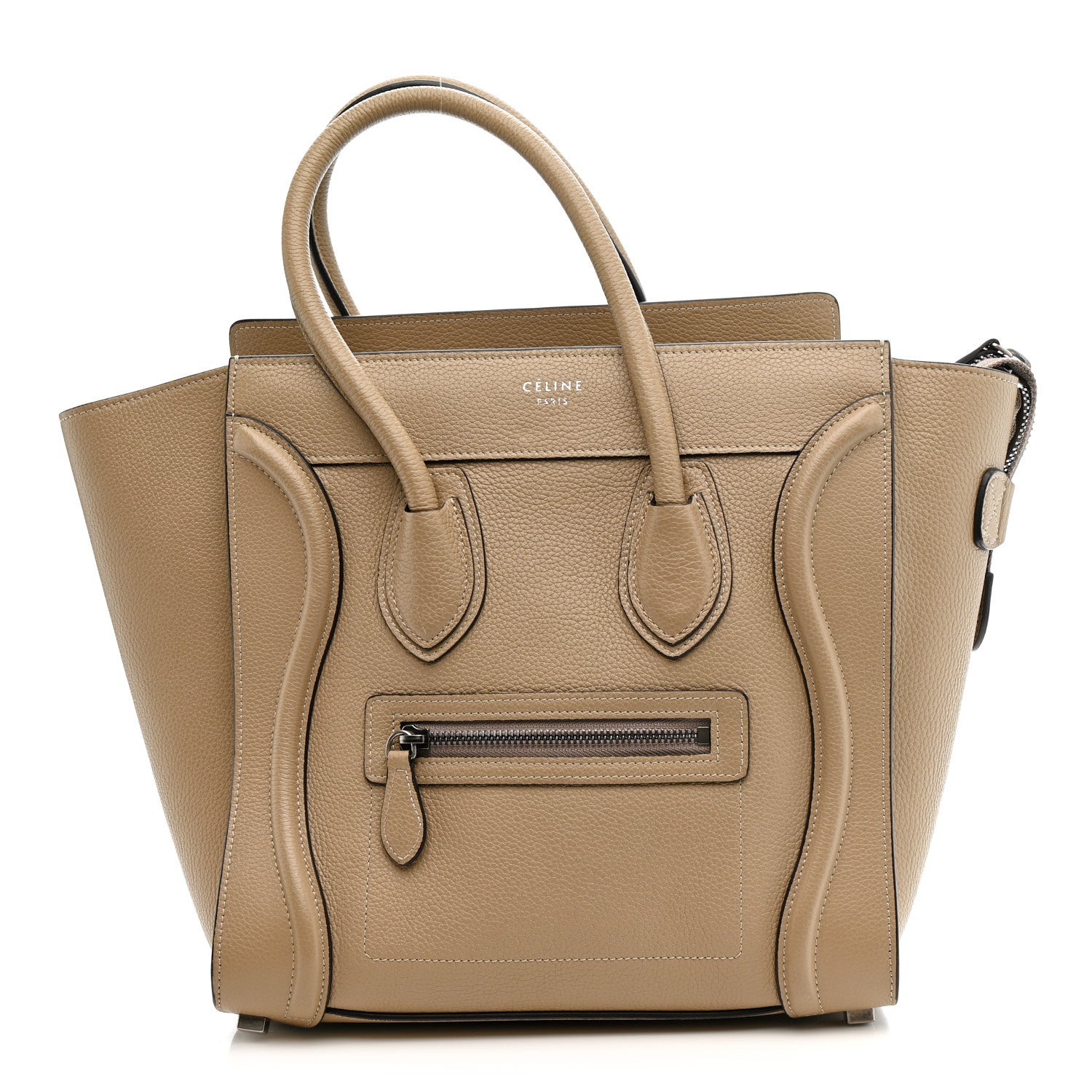Celine Drummed Calfskin Micro Luggage Dune 1 of 11