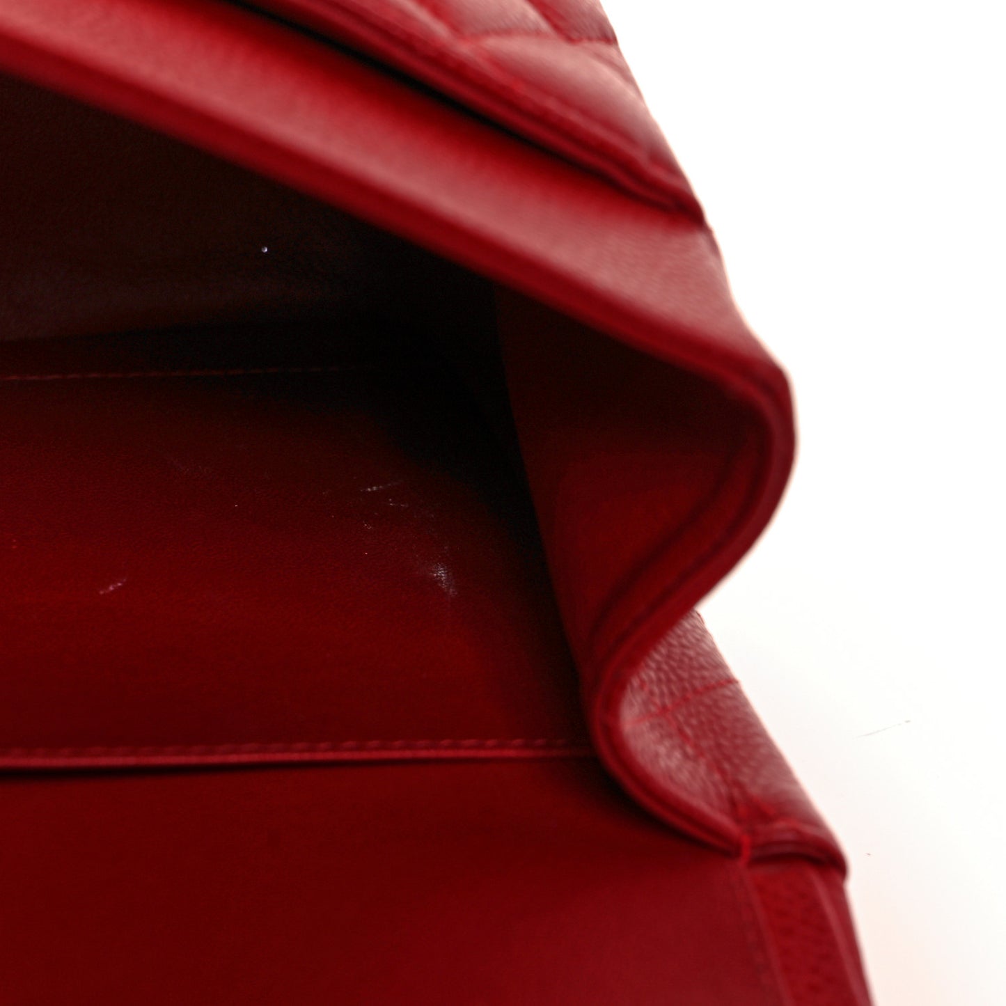 Caviar Quilted Jumbo Double Flap Red