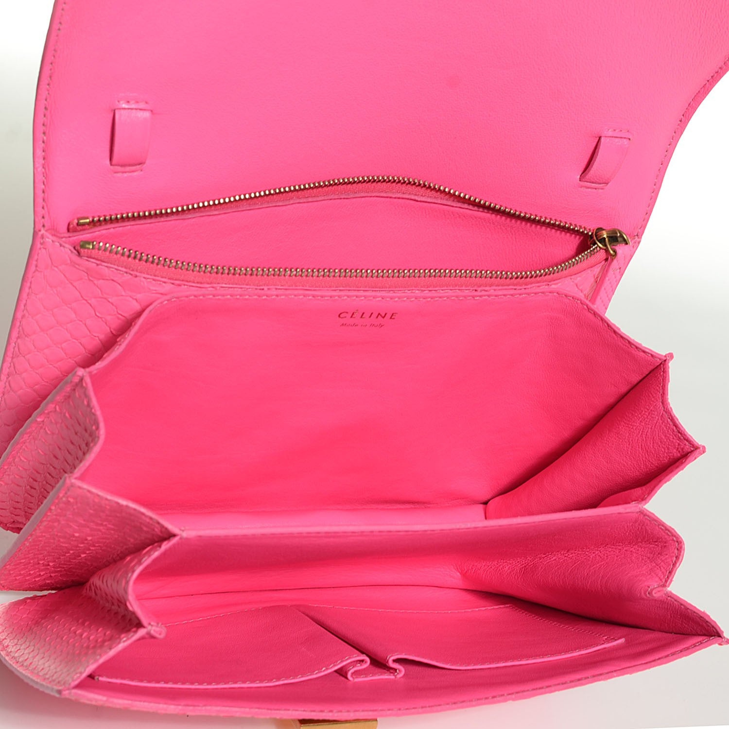 Celine Python Medium Classic Box Fluo Pink 5 of 7