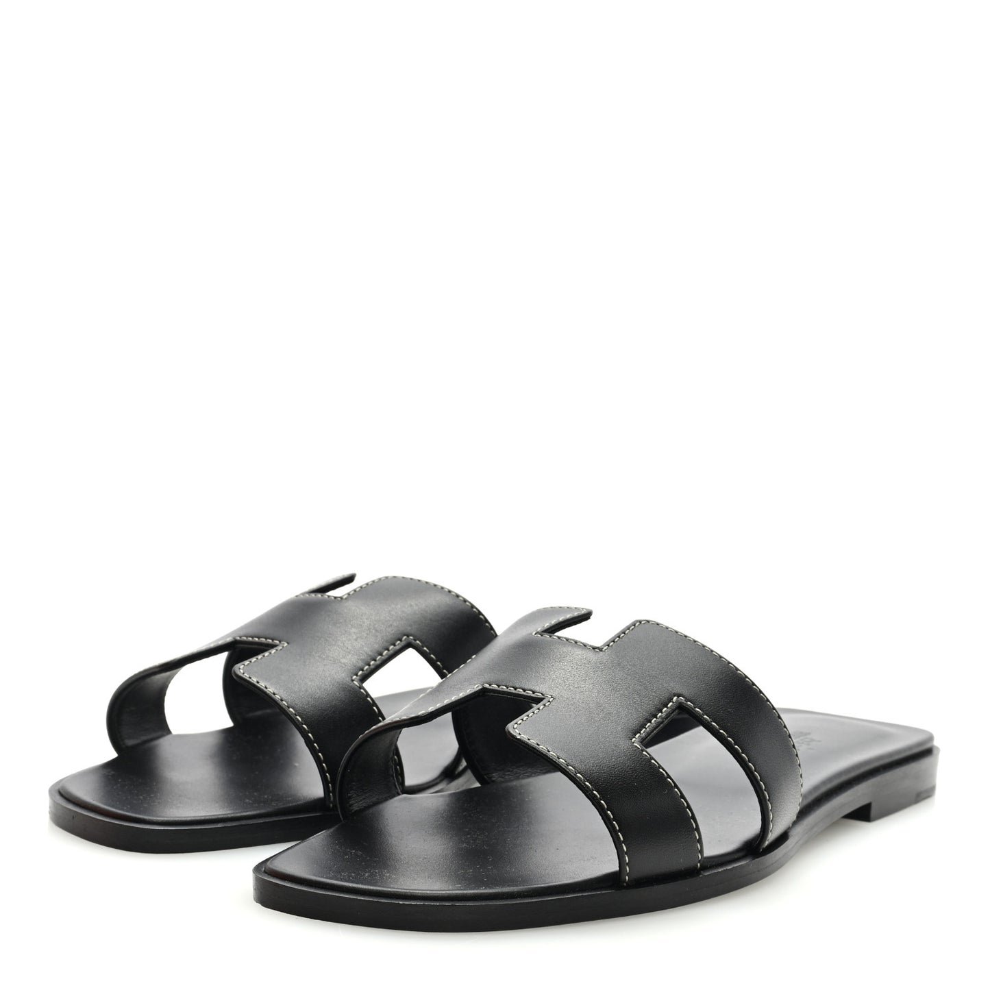 Box Calfskin Oran Sandals 37 Black