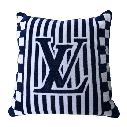 Louis Vuitton Cotton Graphical Beach Cushion Blue White 1 of 3
