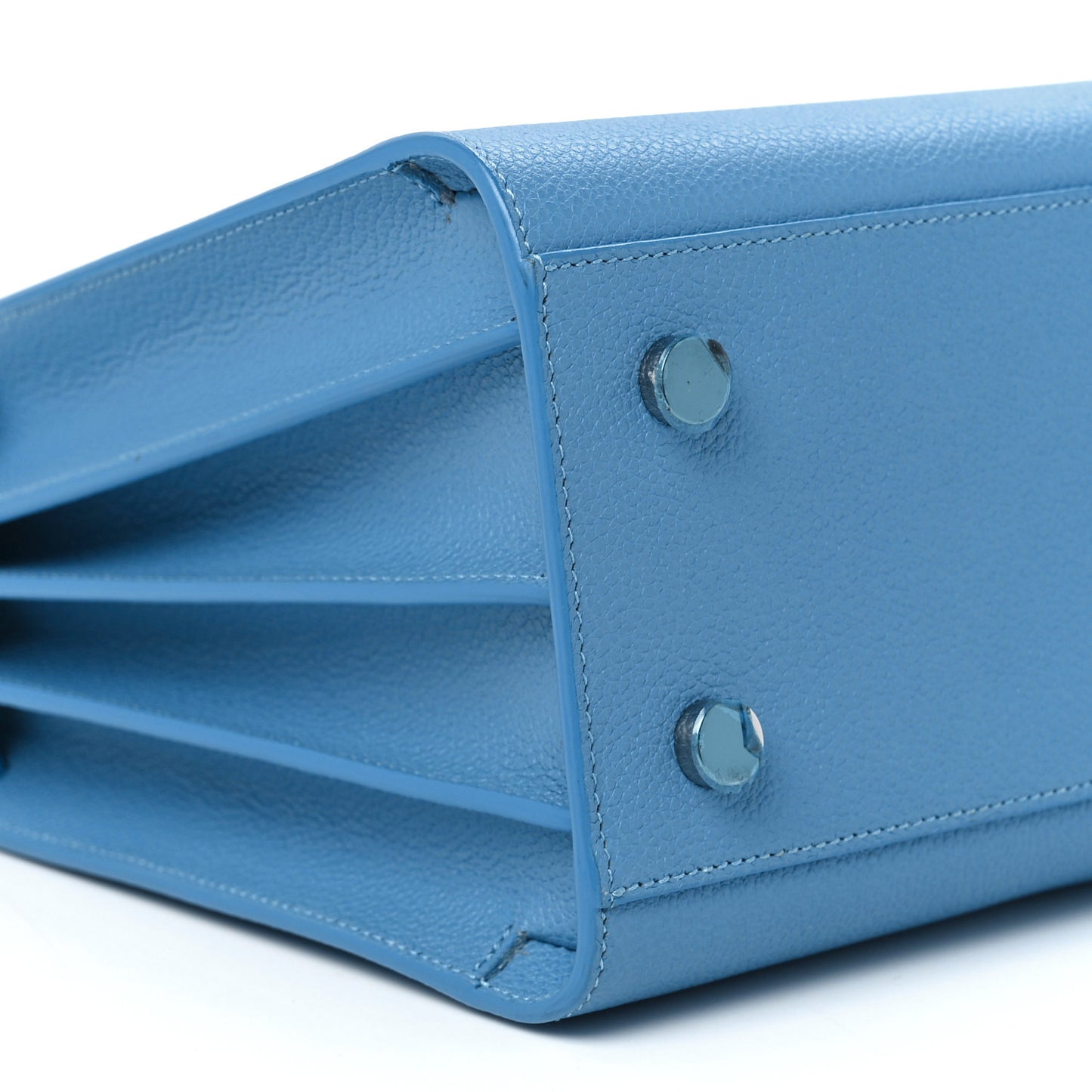 Grained Calfskin Baby Sac De Jour Blue Clair