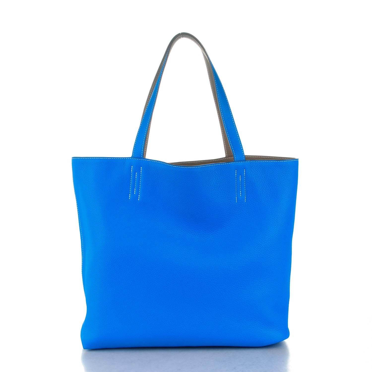 Hermes Taurillon Clemence Double Sens 36 Bleu Hydra Etoupe 5 of 8