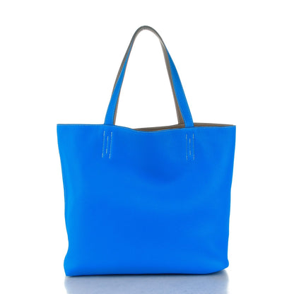 Hermes Taurillon Clemence Double Sens 36 Bleu Hydra Etoupe 5 of 8