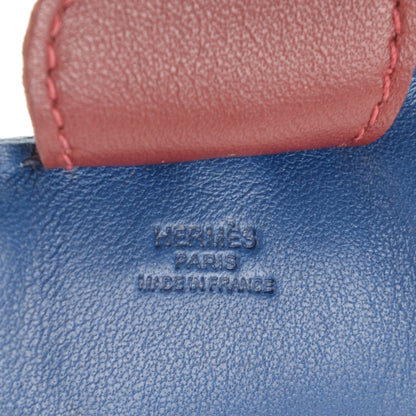 Hermes Milo Lambskin Grigri Rodeo Horse Bag Charm MM Bleu de Malte Rouge H Peony 3 of 3