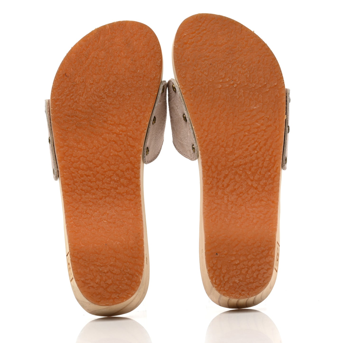 Suede CC Buckle Clogs 36 Beige