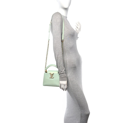 Louis Vuitton Taurillon Summer Stardust Mini Capucines Vert D'eau 4 of 13