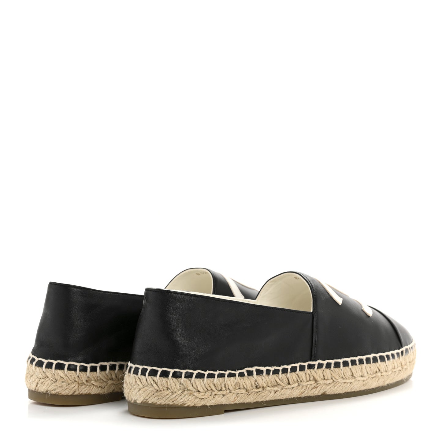Lambskin CC Espadrilles 41 Black White Grey