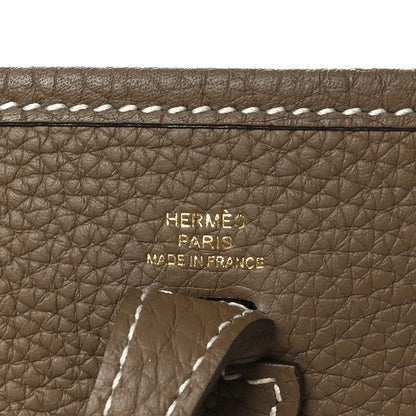Hermes Taurillon Clemence Amazone Evelyne TPM Etoupe Bleu Indigo 6 of 10