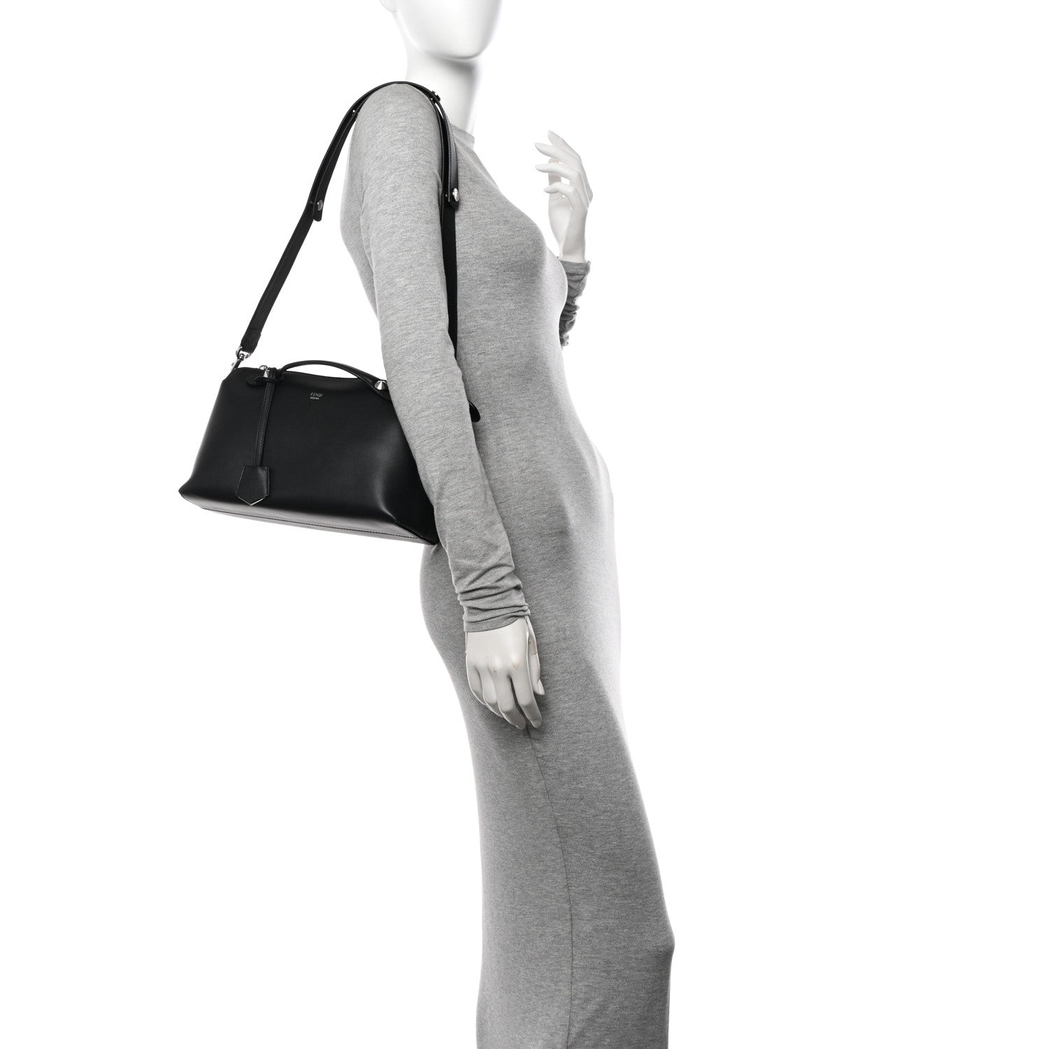 Fendi Vitello Dolce Marmol Medium By The Way Boston Bag Black 2 of 12