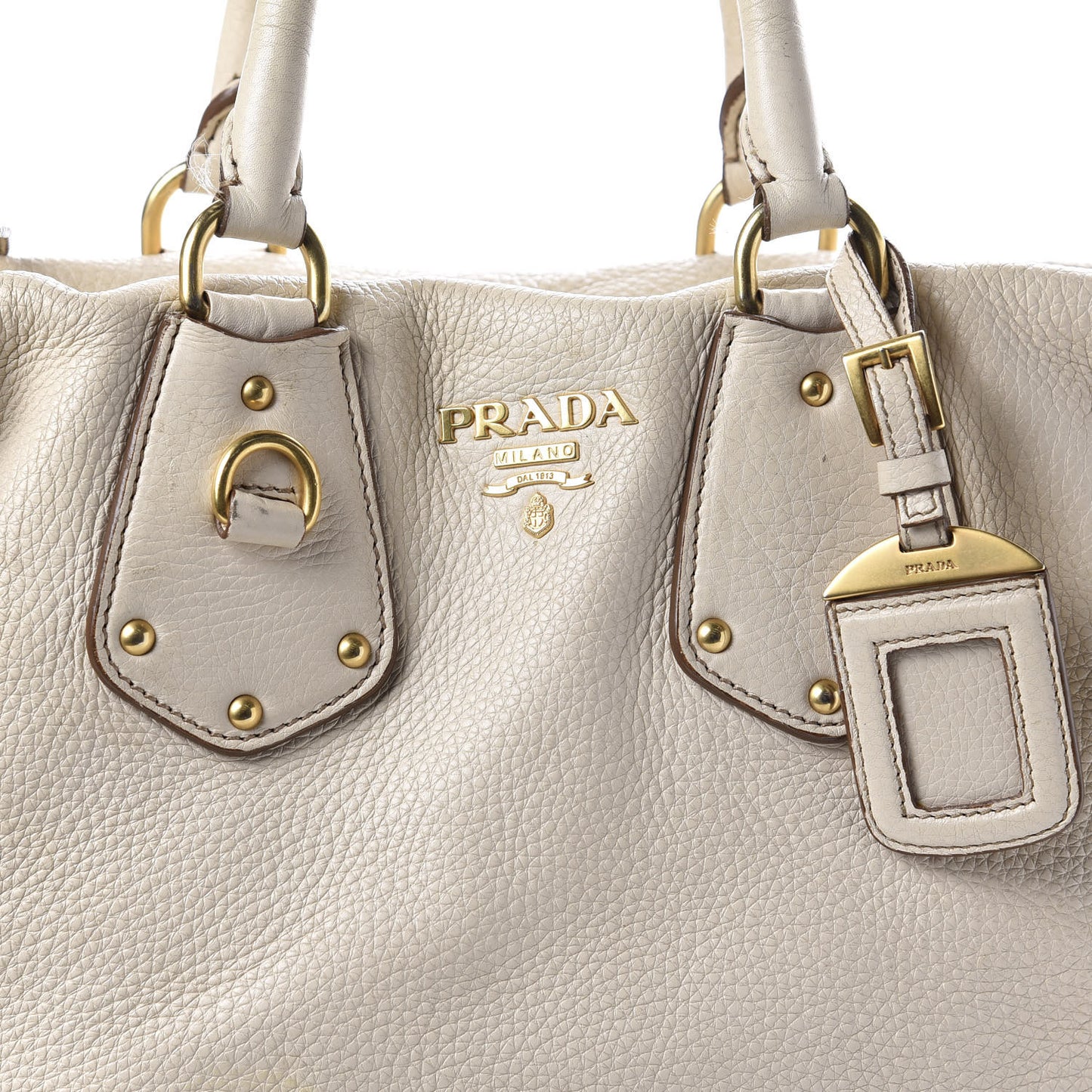 Vitello Daino Shoulder Bag Talco