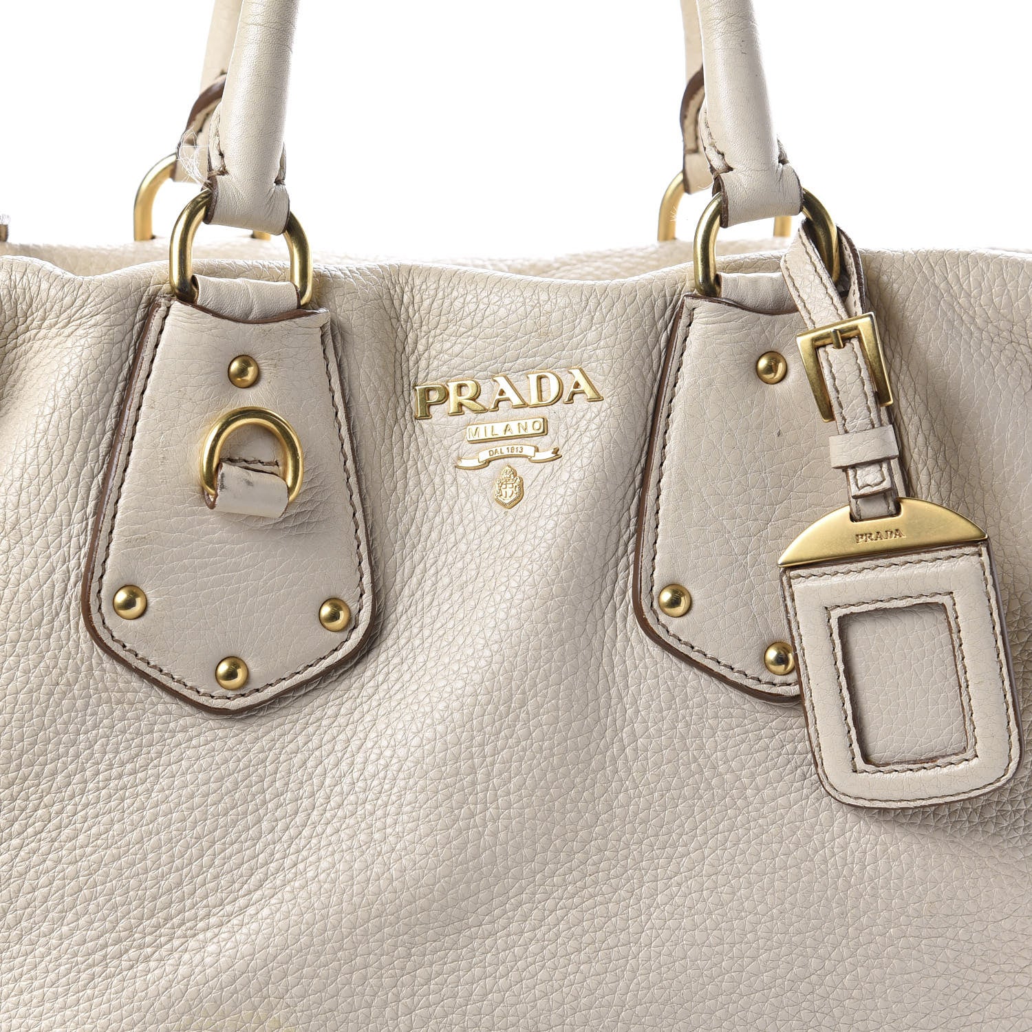 Prada Vitello Daino Shoulder Bag Talco 10 of 16