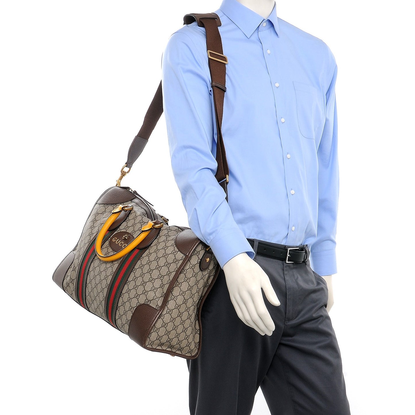 Soft GG Supreme Monogram Web Neo Vintage Duffle Bag Beige New Acero Crop
