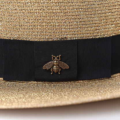 Gucci Lame Papier Hat M Black Gold 8 of 8