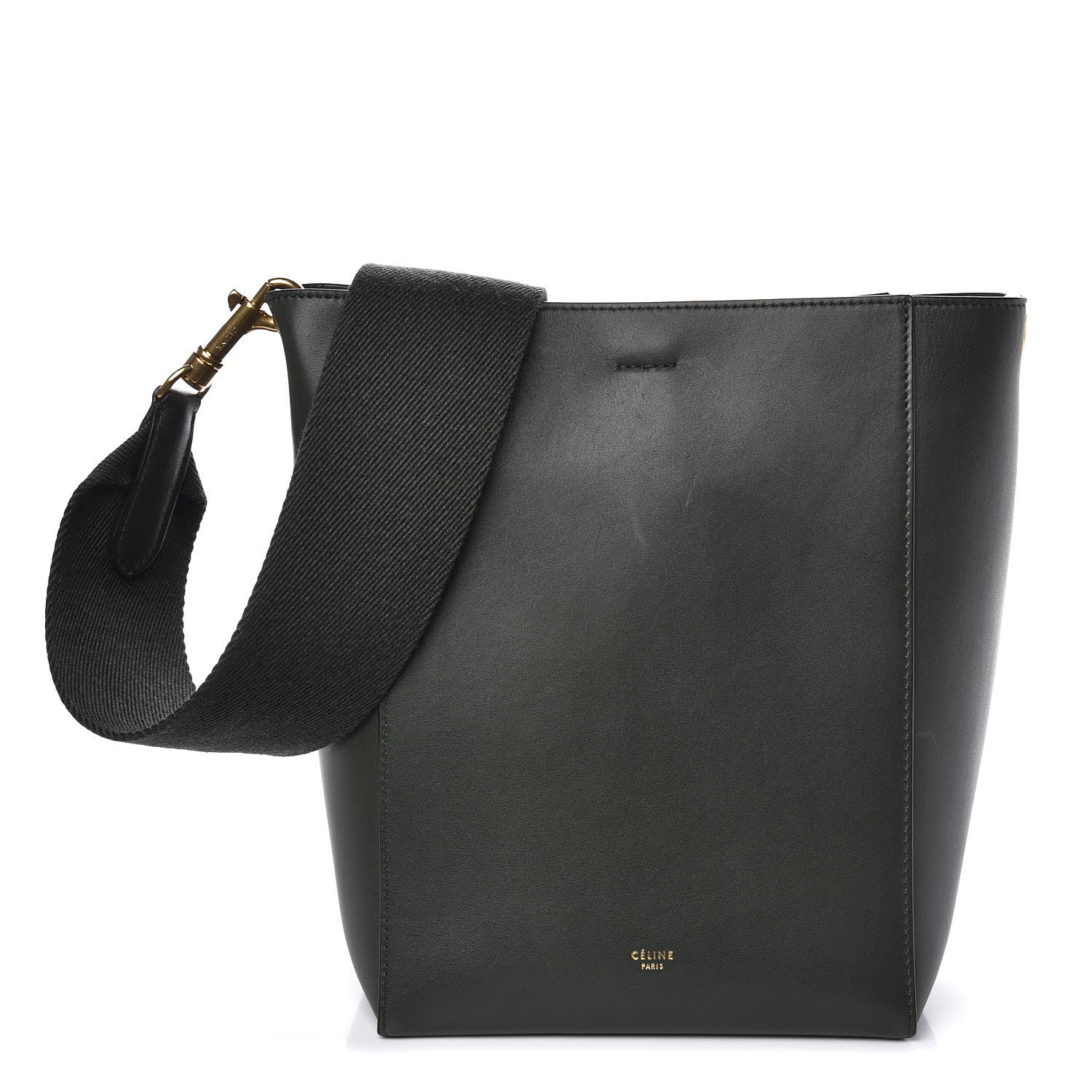 Celine Smooth Calfskin Small Sangle Bucket Bag Bottle Green 1 of 8