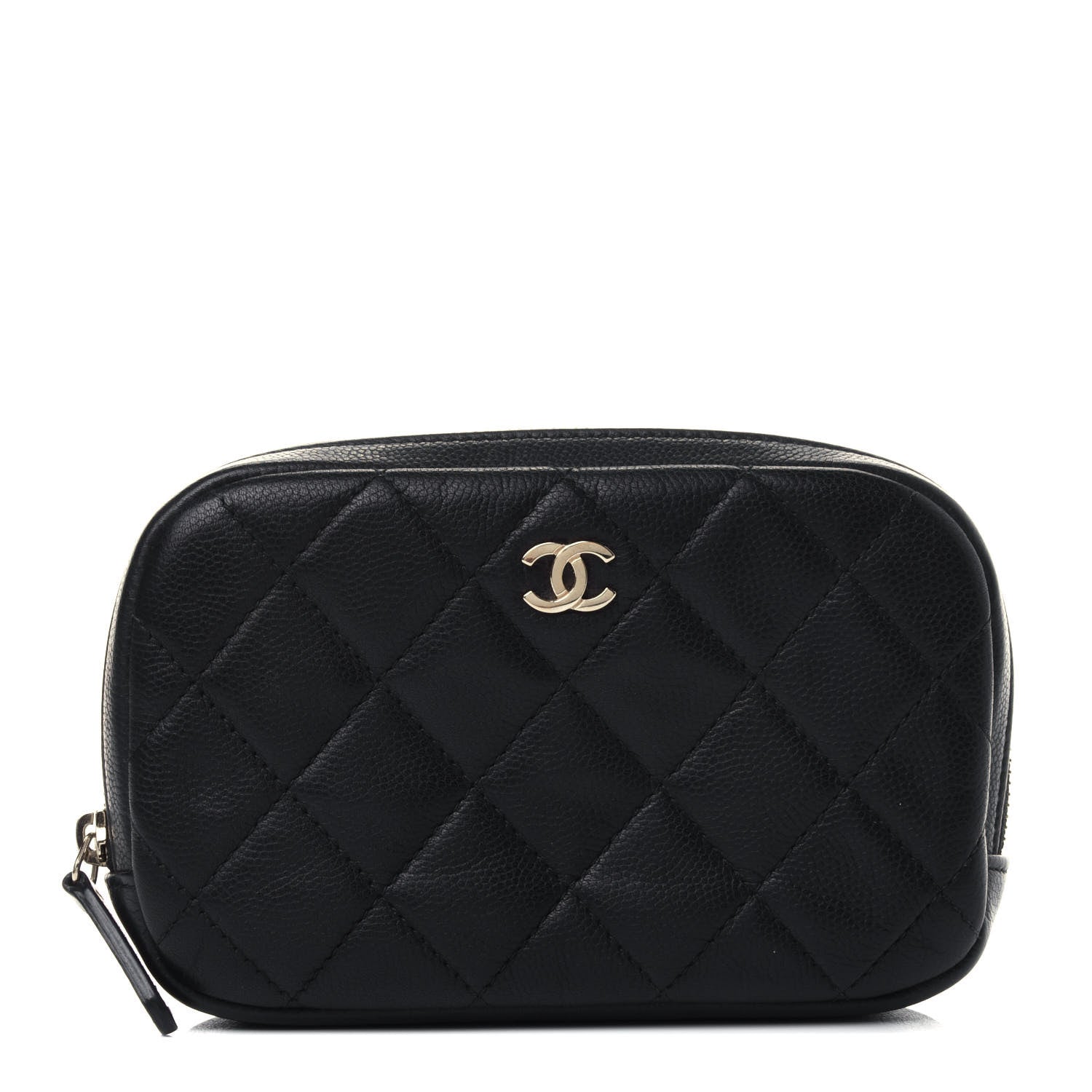 Chanel Caviar Quilted Small Curvy Pouch Cosmetic Case Black 1 of 4