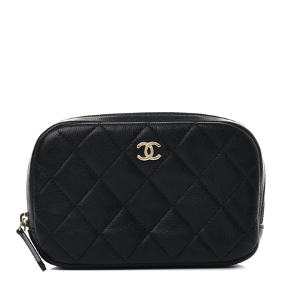 Chanel Caviar Quilted Small Curvy Pouch Cosmetic Case Black 1 of 4