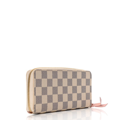 Louis Vuitton Damier Azur Clemence Wallet Rose Ballerine 2 of 4