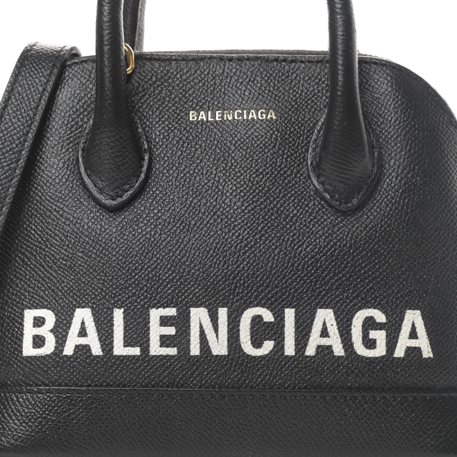 Balenciaga Signature Grained Calfskin XXS Ville Top Handle Bag Black White 9 of 13