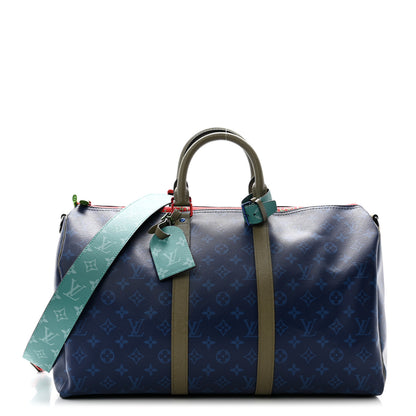 Louis Vuitton Monogram Outdoor Keepall Bandouliere 45 Pacific Blue 1 of 11