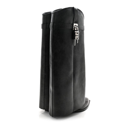 Givenchy Calfskin Cowboy Shark Lock High Boots 38 Black 4 of 7