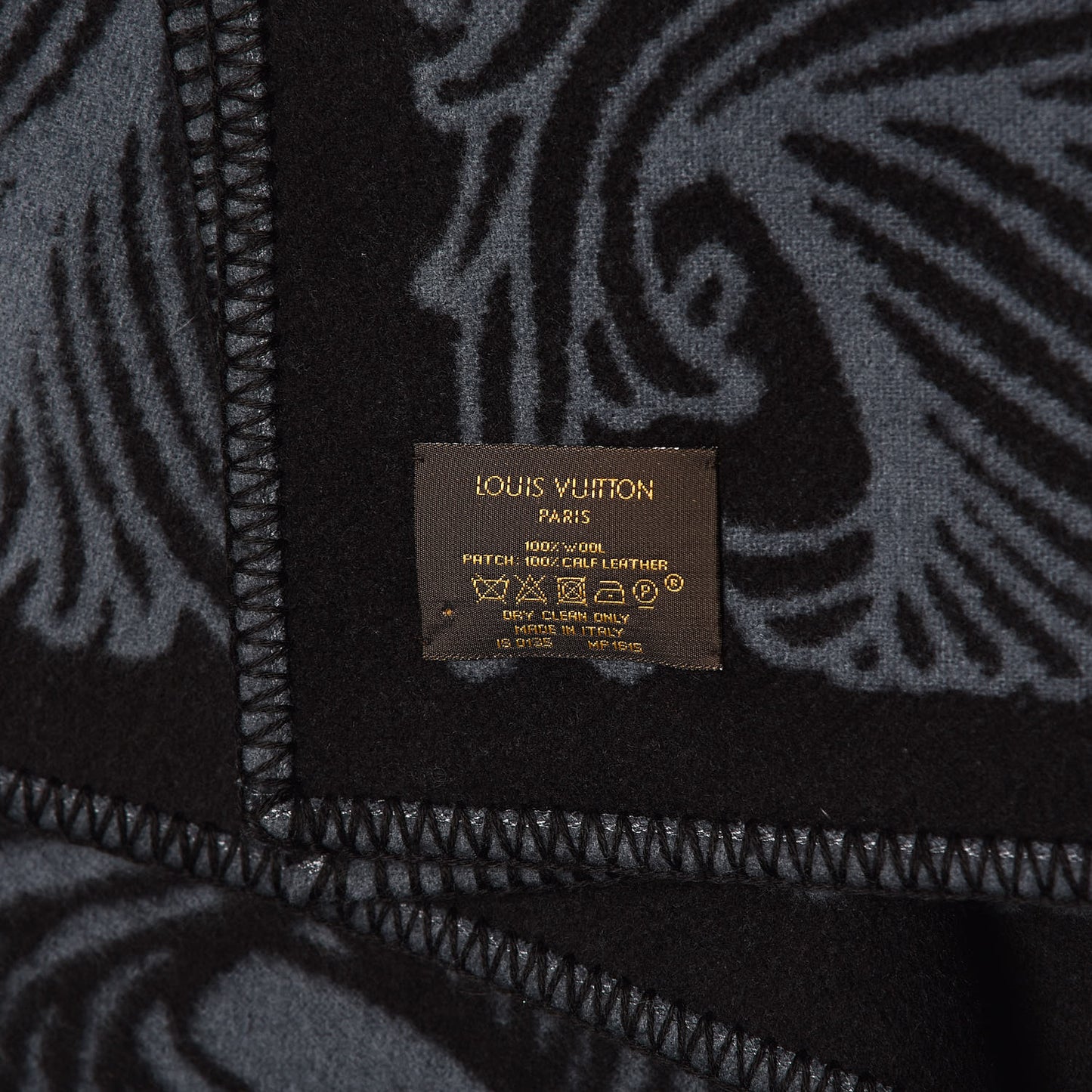 Wool Rope Throw Blanket Black Indigo