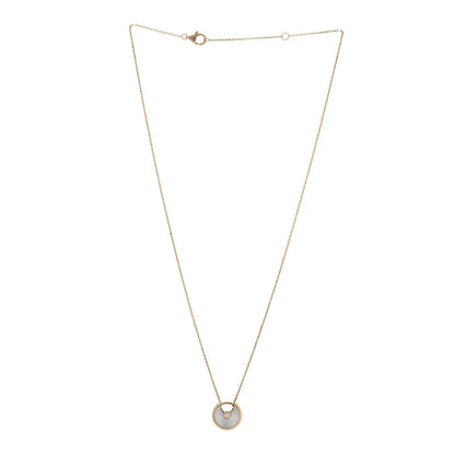 Cartier 18K Yellow Gold Diamond Mother of Pearl XS Amulette de Cartier Pendant Necklace 3 of 4