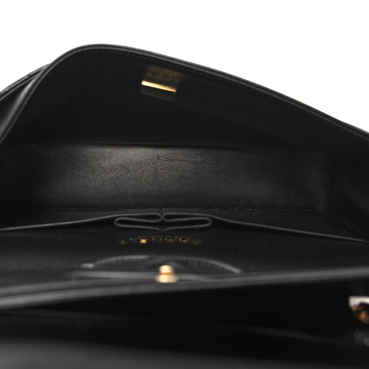 Lambskin Quilted Medium Double Flap Black