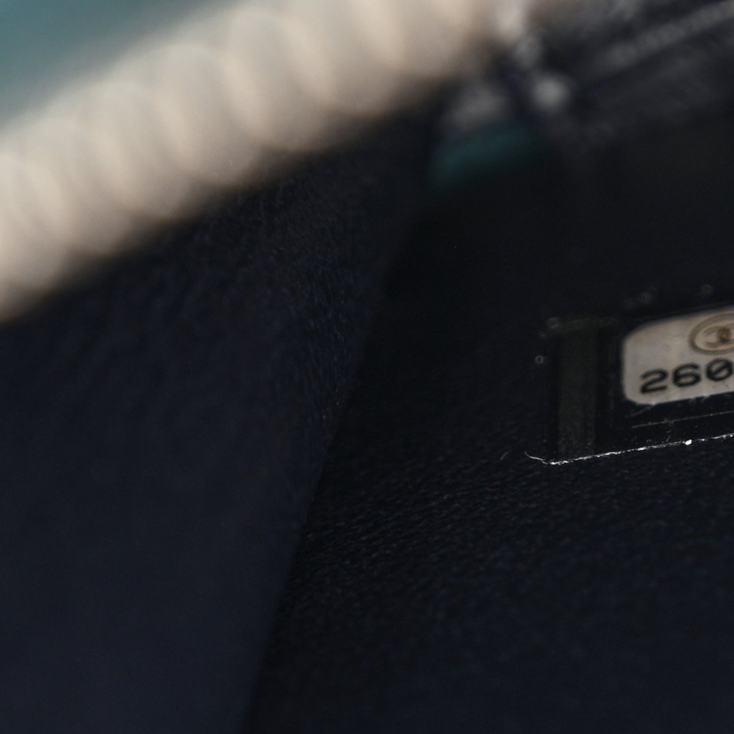 Iridescent Caviar Quilted Small CC Filigree Vanity Case Dark Turquoise