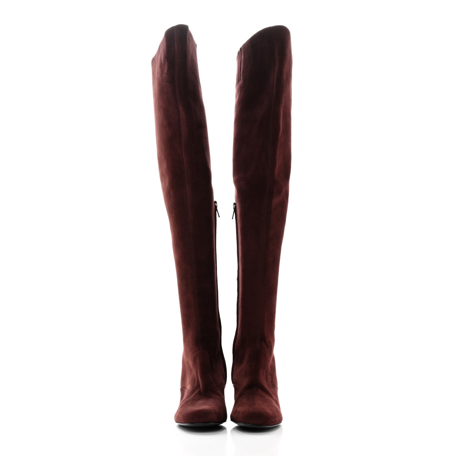 Saint Laurent Suede Babies Over The Knee Boots 36.5 Amaranto 2 of 14