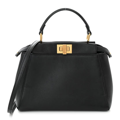 Fendi Nappa Mini Peekaboo Iconic Satchel Black 1 of 10
