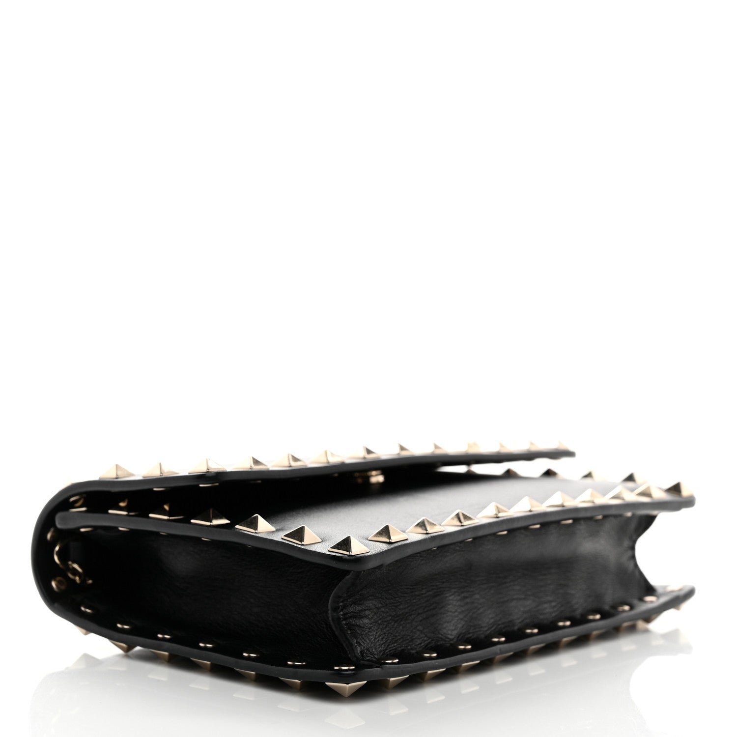 Valentino Garavani Vitello Mini Rockstud Wallet on Chain Black 4 of 12