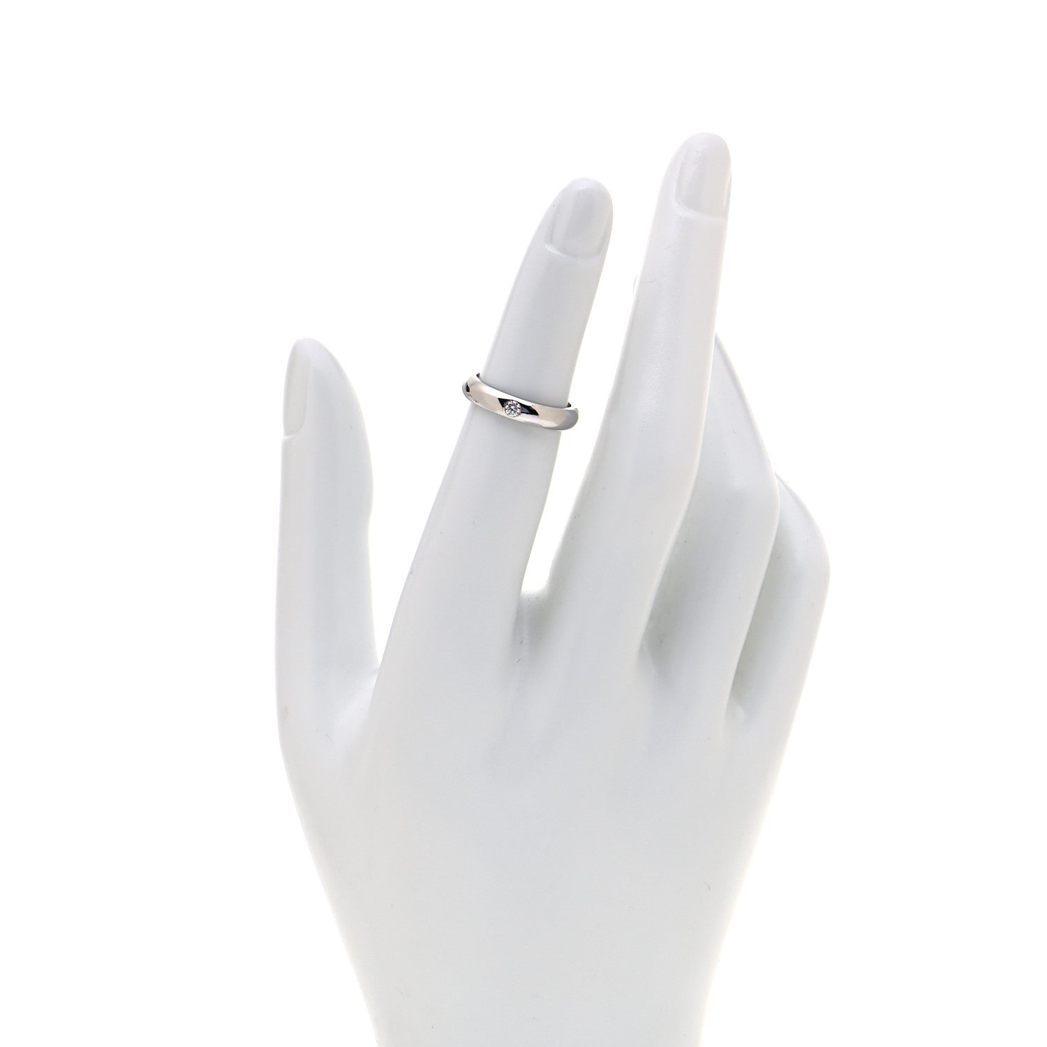 Cartier Platinum Diamond 3.5mm 1895 Wedding Band Ring 47 4 2 of 5