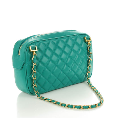 Chanel Lambskin Quilted Medium CC Crown Camera Case Green 3 of 7