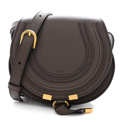 Chloe Grained Calfskin Small Marcie Saddle Bag Bold Brown 1 of 10