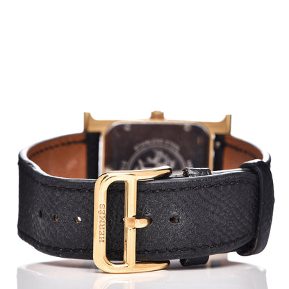 Hermes Stainless Steel Epsom 26mm Heure H Hour Quartz Watch Noir 4 of 13