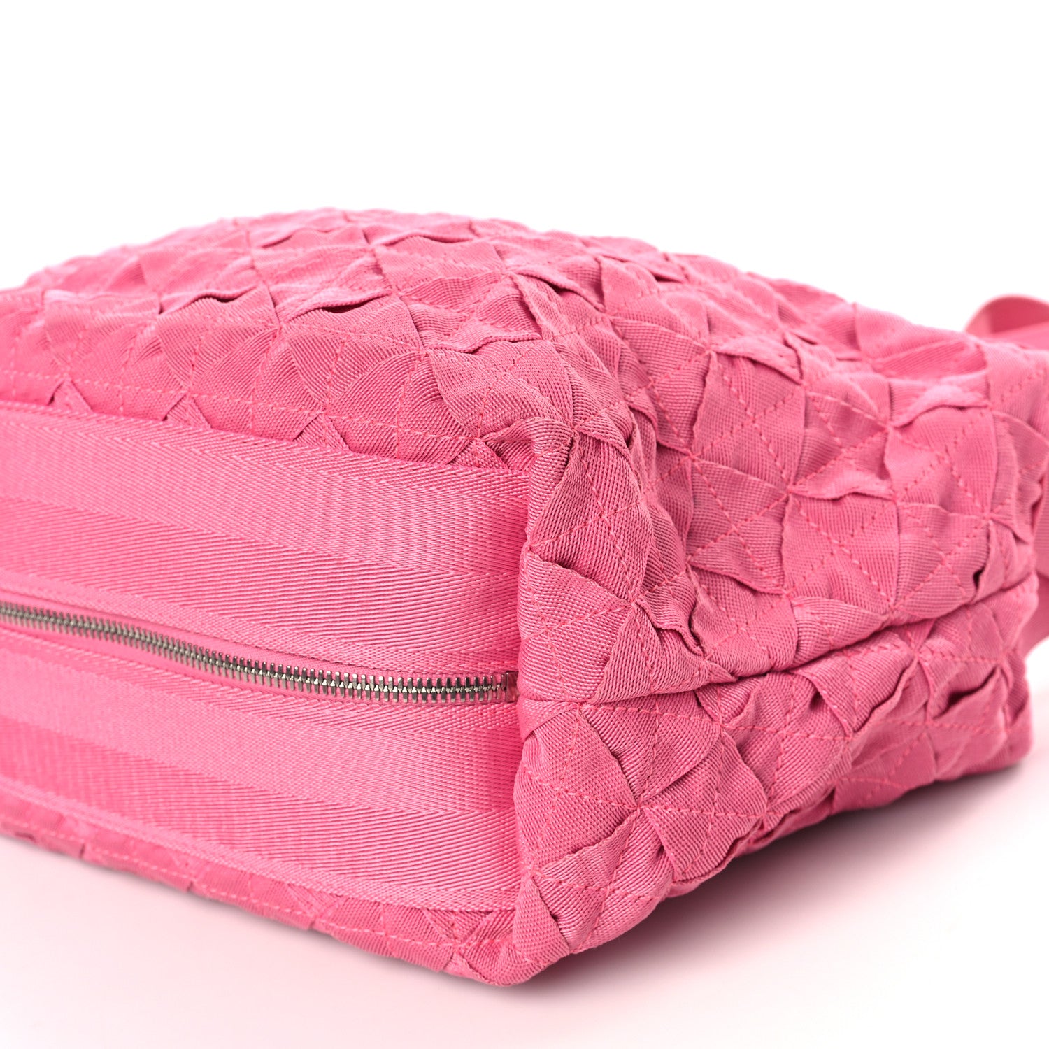 Bottega Veneta Canvas Maxi Intrecciato Webbing Cassette Crossbody Bag Pink 9 of 9