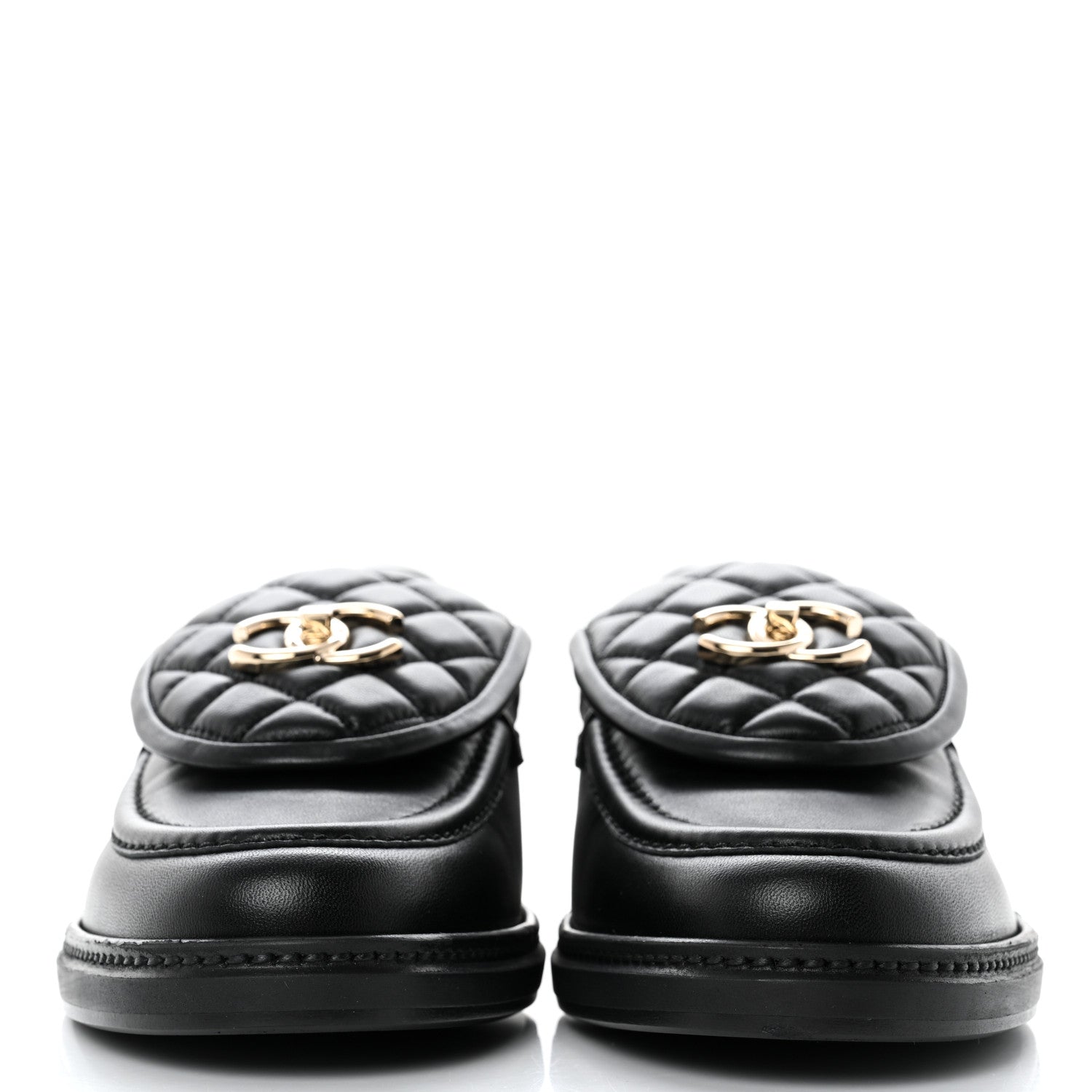 Chanel Lambskin Quilted CC Turnlock Loafers 41 Black 2 of 9