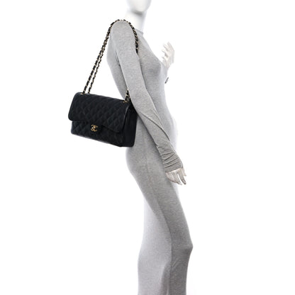 Chanel Caviar Quilted Jumbo Double Flap Black 2 of 12