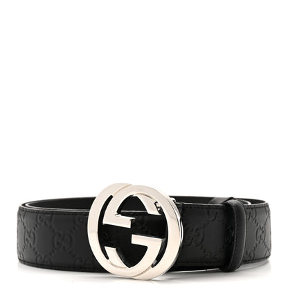 Gucci Guccissima Signature Interlocking G 40mm Belt 95 38 Black 1 of 16