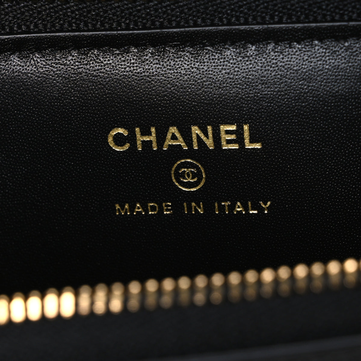 Chanel Lizard Embossed Long Zipped Wallet Black 6 of 8