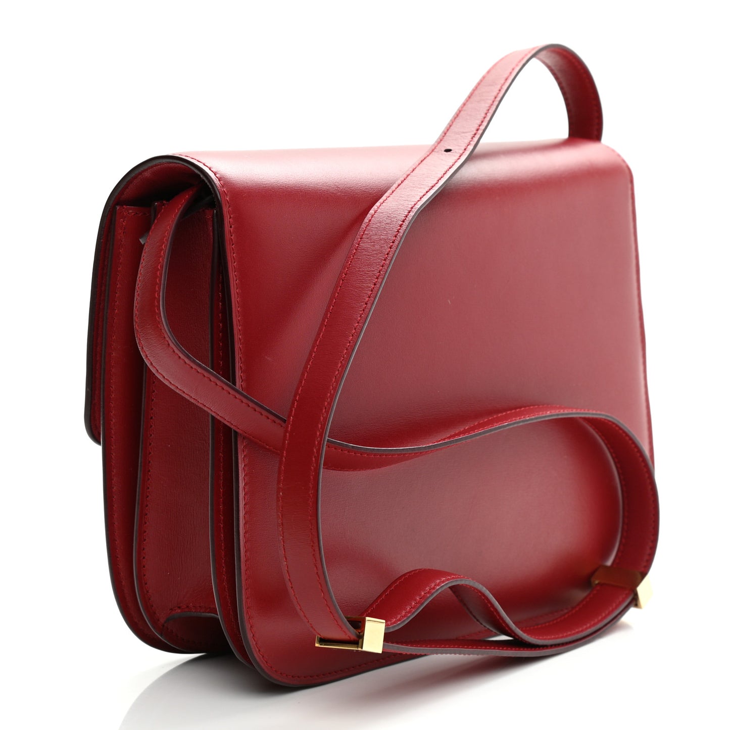 Box Calfskin Medium Classic Box Flap Bag Red
