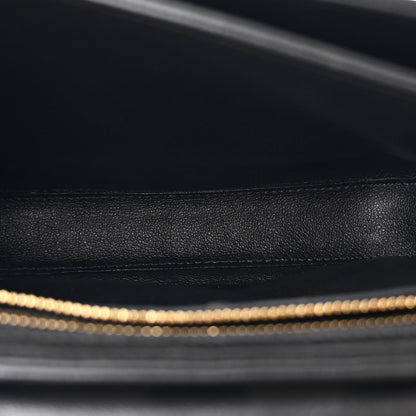 Celine Shiny Calfskin Stripes Small C Bag Black 5 of 10