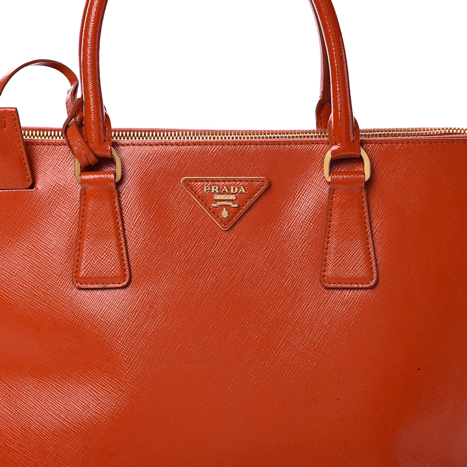 Prada Saffiano Medium Galleria Double Zip Tote Papaya 11 of 27