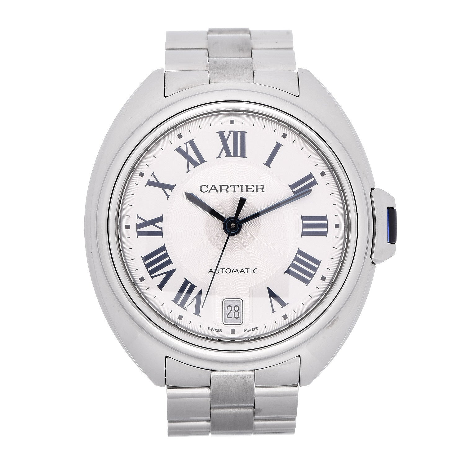 Cartier Stainless Steel 35mm Cle De Automatic Watch 1 of 6