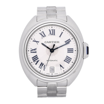Cartier Stainless Steel 35mm Cle De Automatic Watch 1 of 6