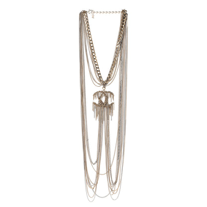 Chanel Chain Fringe Multi Strand CC Necklace Gold 3 of 6