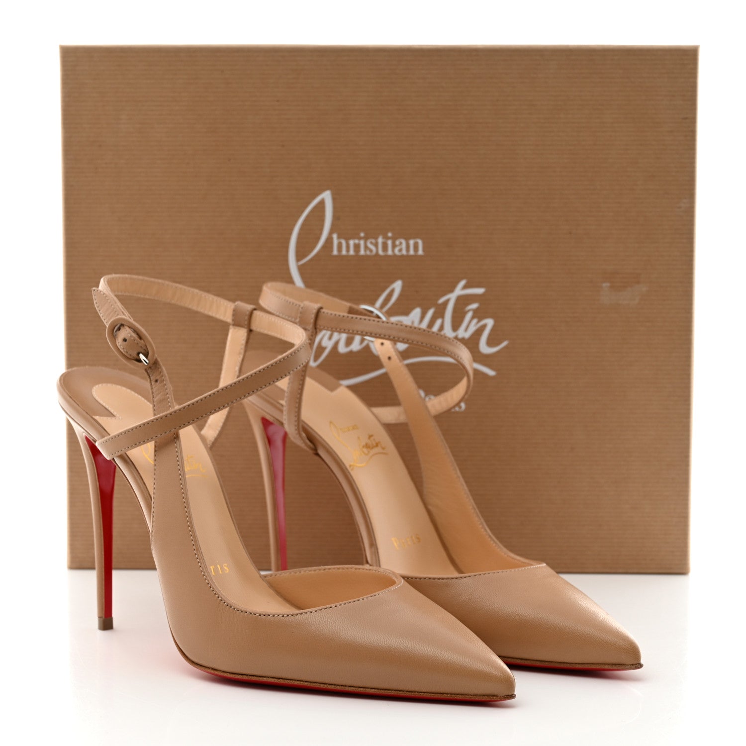 Christian Louboutin Kid Jenlove 100 Pumps 38.5 Nude 8 of 8