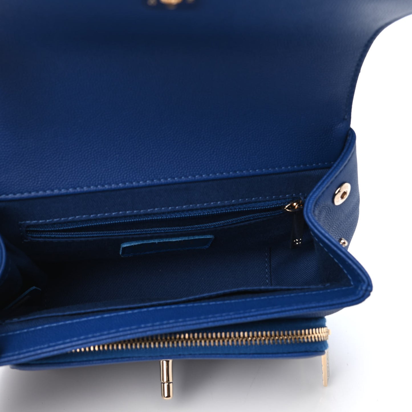 Caviar Quilted Small Business Affinity Flap Blue