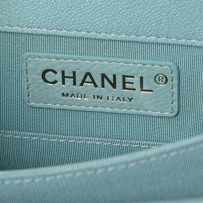 Chanel Caviar Quilted North South Boy Flap Light Blue 8 of 10